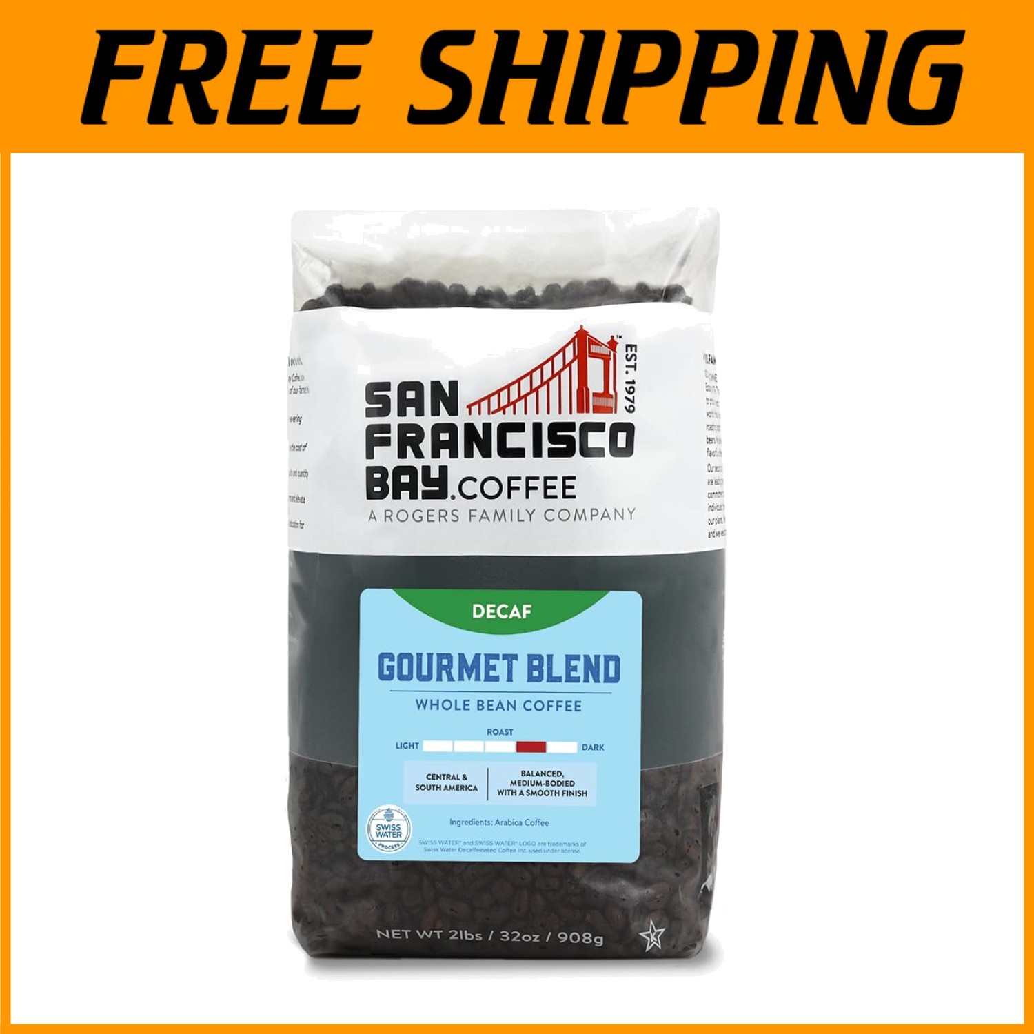 Swiss Water Processed Decaf Coffee Beans – Gourmet Blend