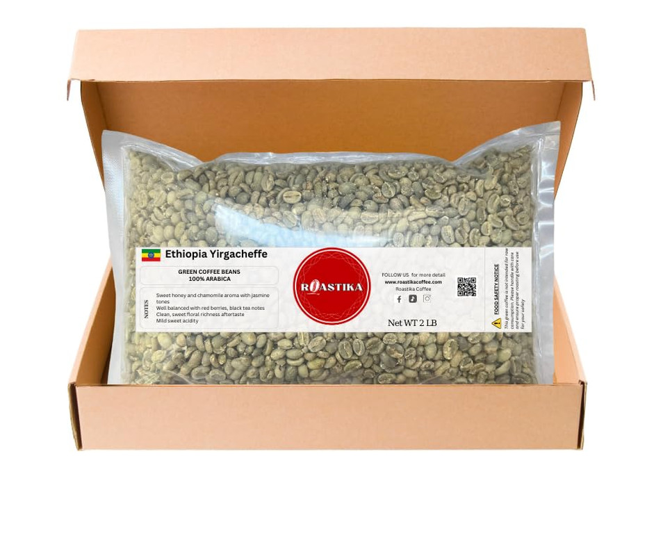 Roastika – Ethiopia Yirgacheffe – Premium Green Coffee Bean – Unroasted Coffee B