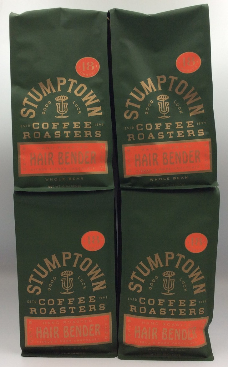 Stumptown Hair Bender Whole Bean Coffee, 18 oz Bags, 4 Bags Apr/2027