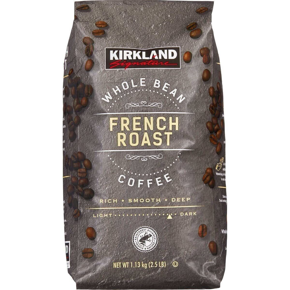Kirkland Signature Whole Bean Coffee, French Roast, 2.5 lbs Dark Roast FREE SHIP