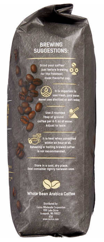 Kirkland Signature Whole Bean Coffee, French Roast, 2.5 lbs, EXP: 03/13/2025