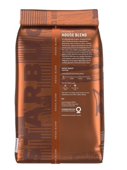 Starbucks House Blend Whole Bean Coffee (40 oz. bag) 2 Pack
