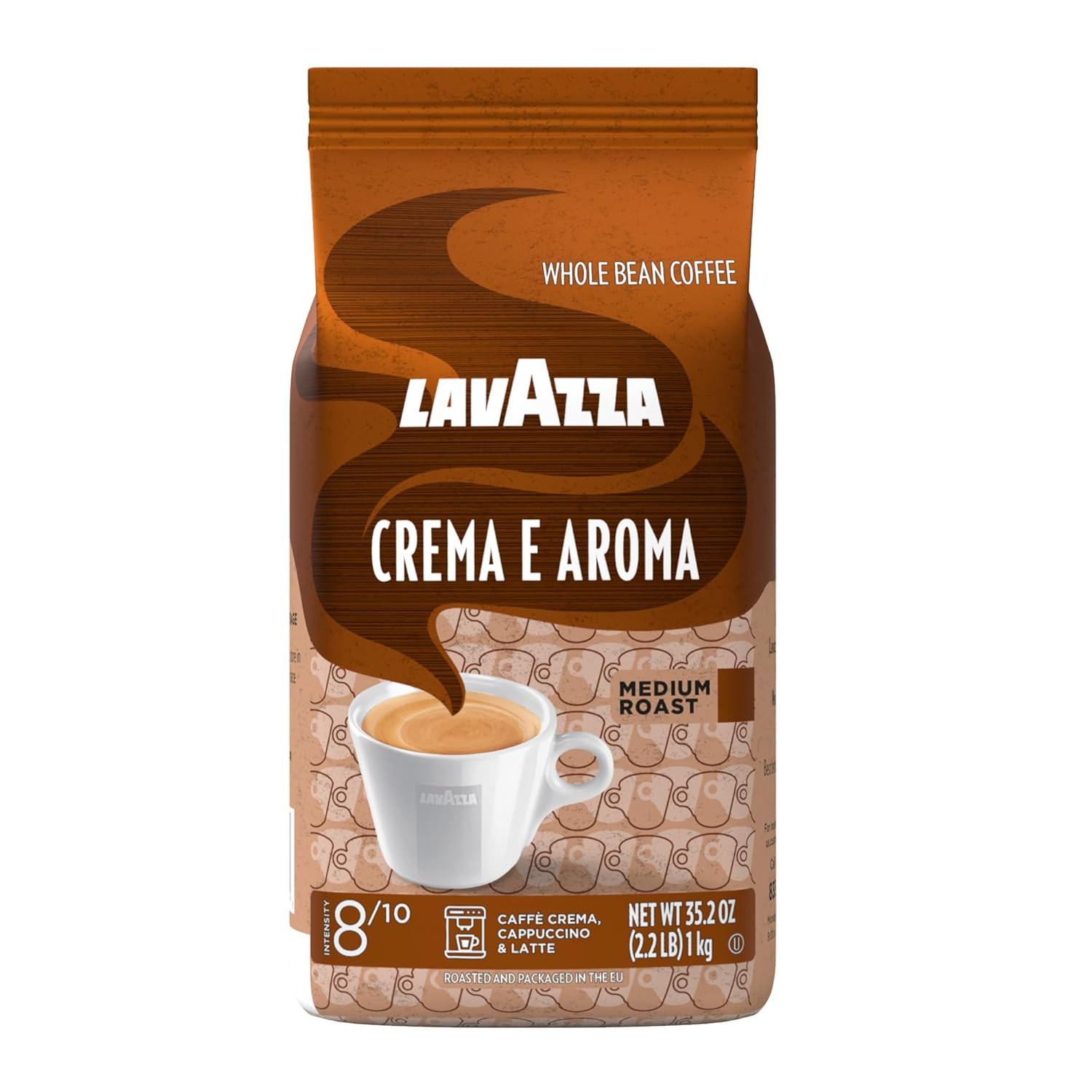 Crema E Aroma Whole Bean Coffee Blend, 2.2-Pound Bag , Balanced Medium Roast wit