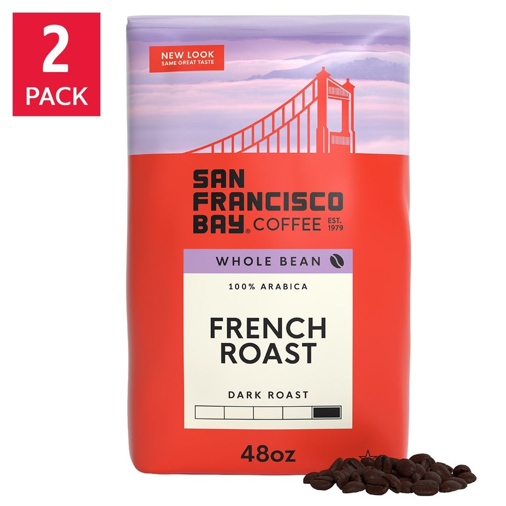 San Francisco French Roast Whole Bean Coffee 3 Lb, 2-Pack