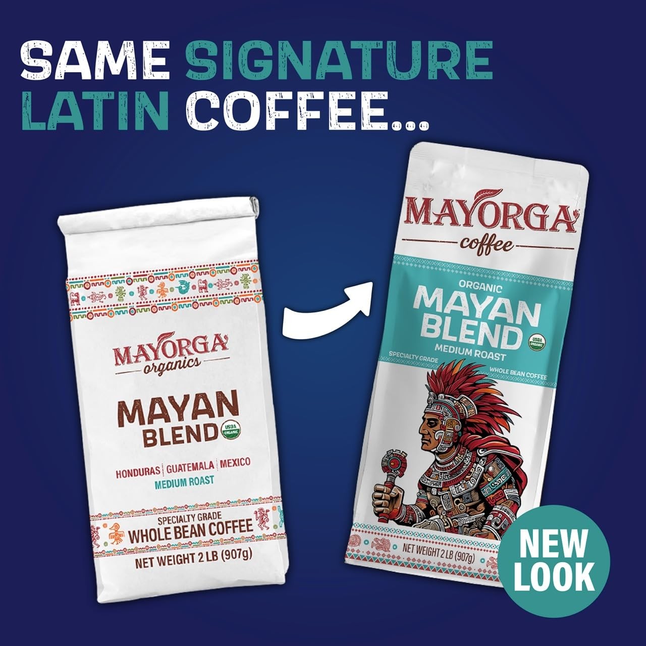 Mayan Organic Arabica Whole Bean Coffee Medium Roast 2lb Specialty Blend
