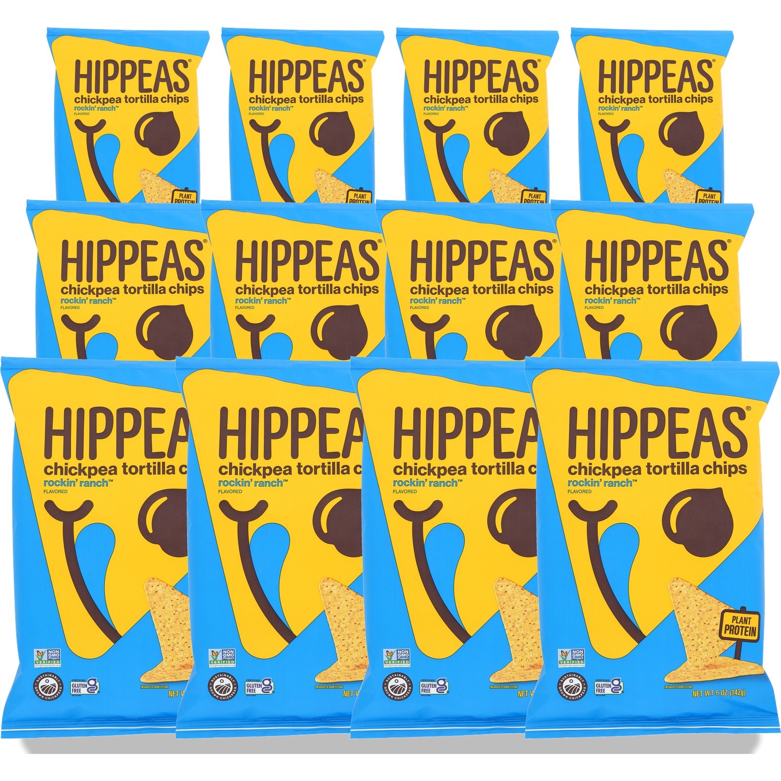 Rockin Ranch Hippeas Chickpea Tortilla Chips 5 Oz 12 Pack