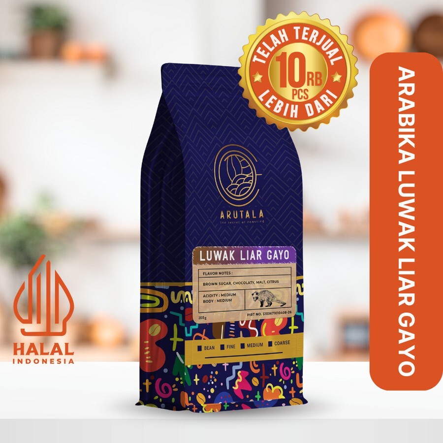 ARUTALA Indonesian Kopi Luwak Gayo Wild Civet Coffee Arabica 200gr (7oz)