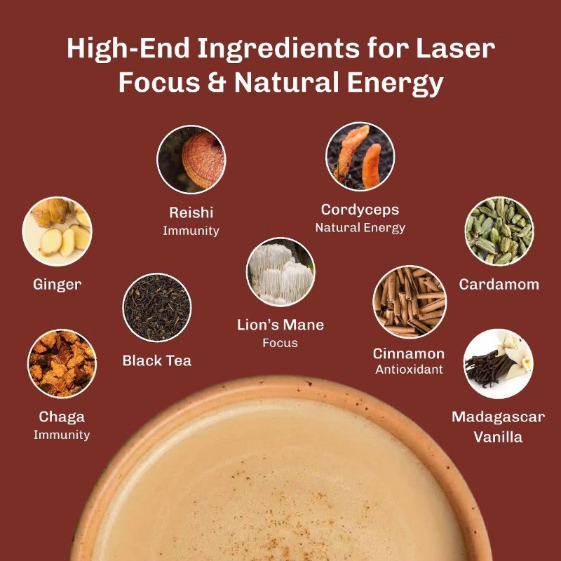 Organic Vanilla Chai Mushroom Coffee Alternative – 2.1oz