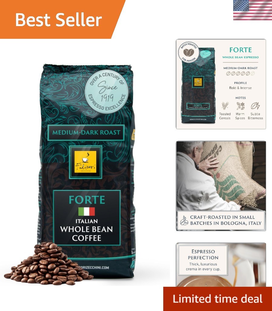 Italian Espresso Beans – Whole Bean Coffee, Bold Dark Roast Arabica & Robusta…