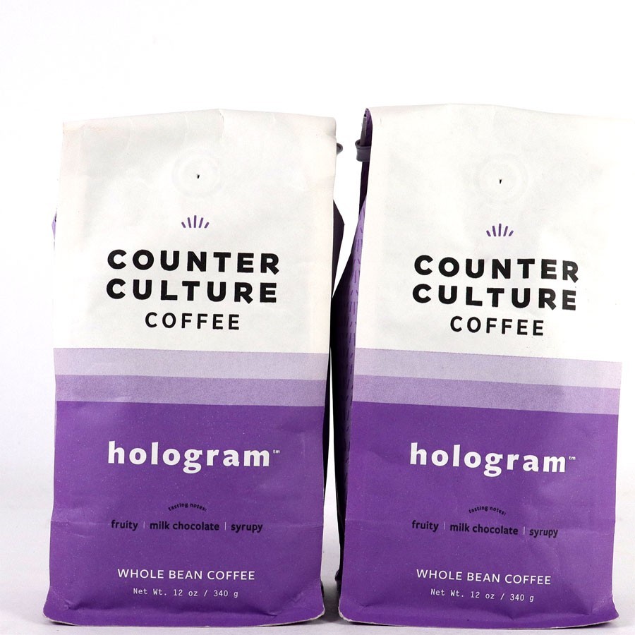 Counter Culture Coffee Hologram Whole Bean 12 oz Best By Date: 7/2026 (2 Bags)