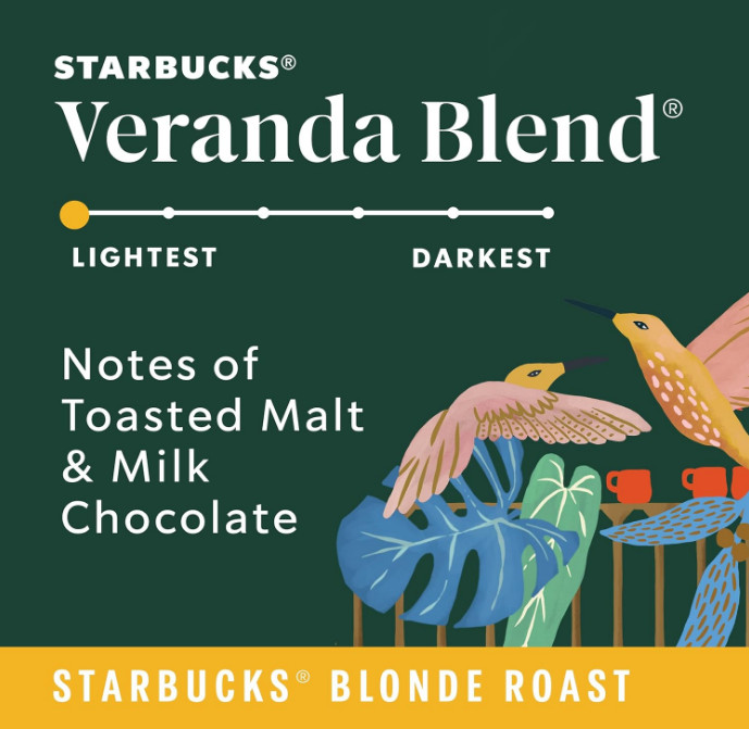 Whole Bean, Blonde Roast Coffee, Veranda Blend, 100% Arabica, 6bags (12 oz each)