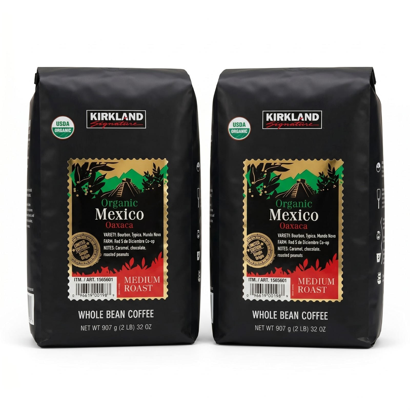 Organic Coffee Beans Kirkland Signature Mexico Medium Roast 2 Bags Cafe Mexicano