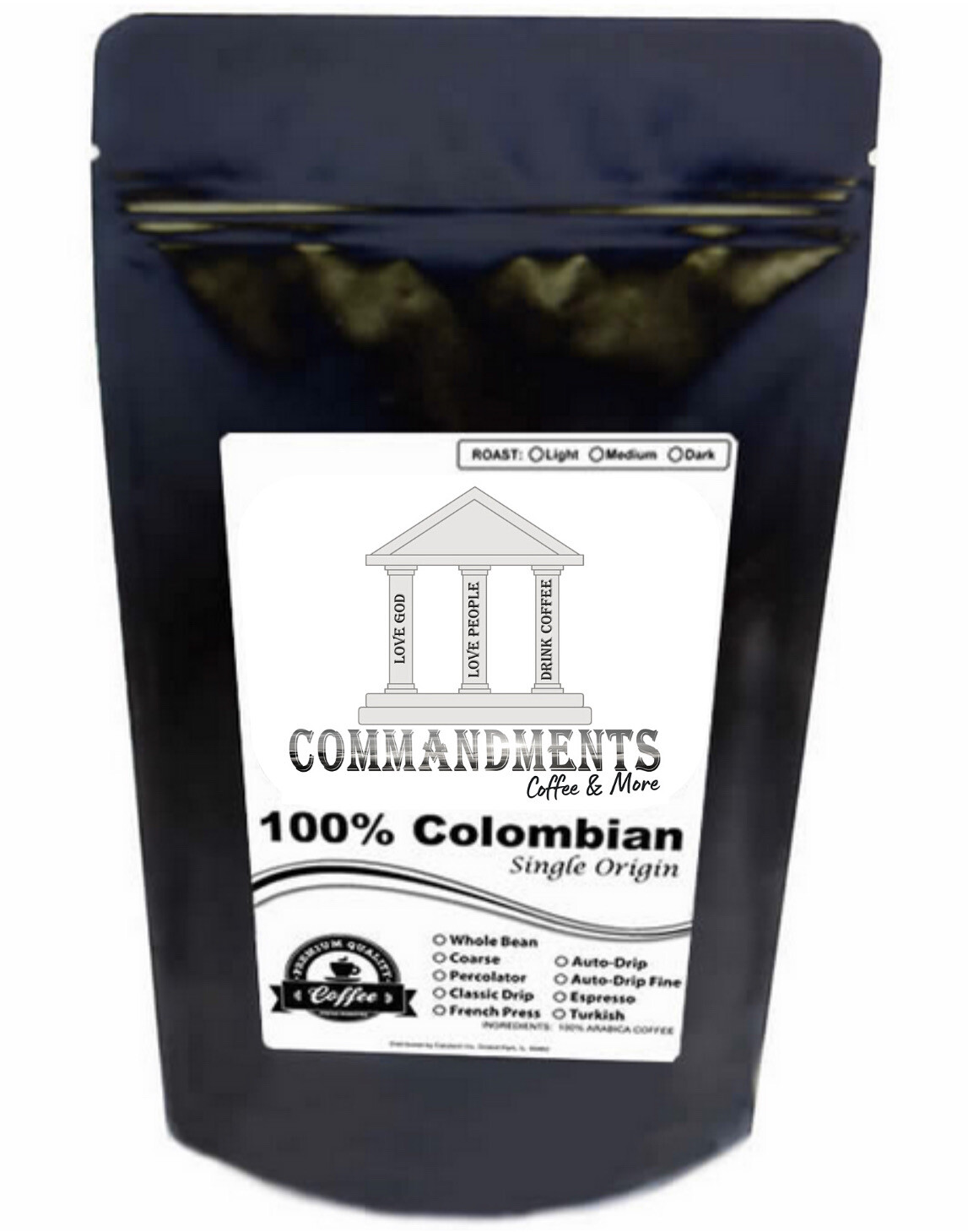 100% Colombian Coffee Single Origin Medium Roast ~ Whole Bean or Ground ~ 12 oz