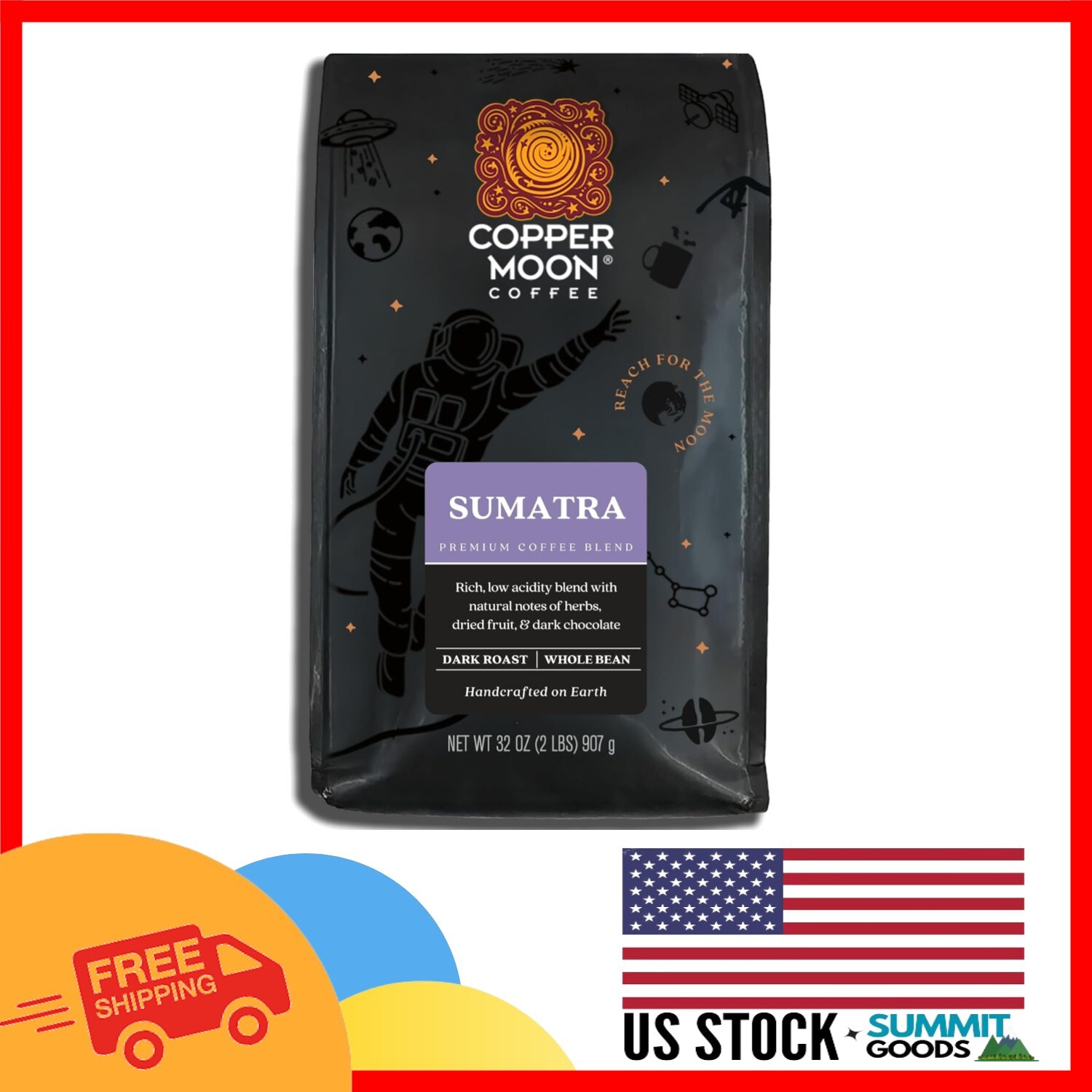 2 Lb Sumatra Whole Bean Dark Roast Coffee – Earthy Notes & Intensity Unmatched