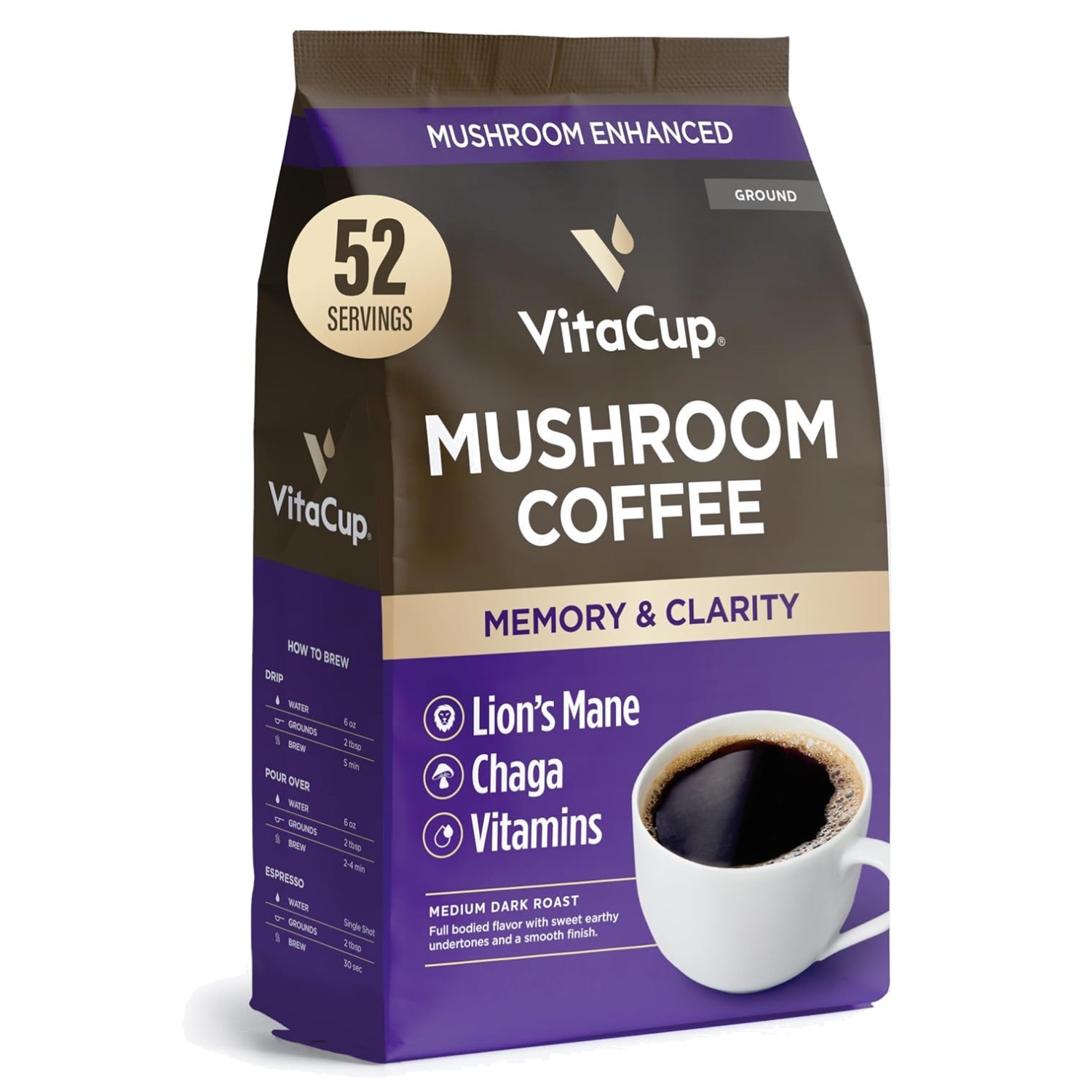 Mushroom Coffee Grounds Infused with Vitamins and Minerals