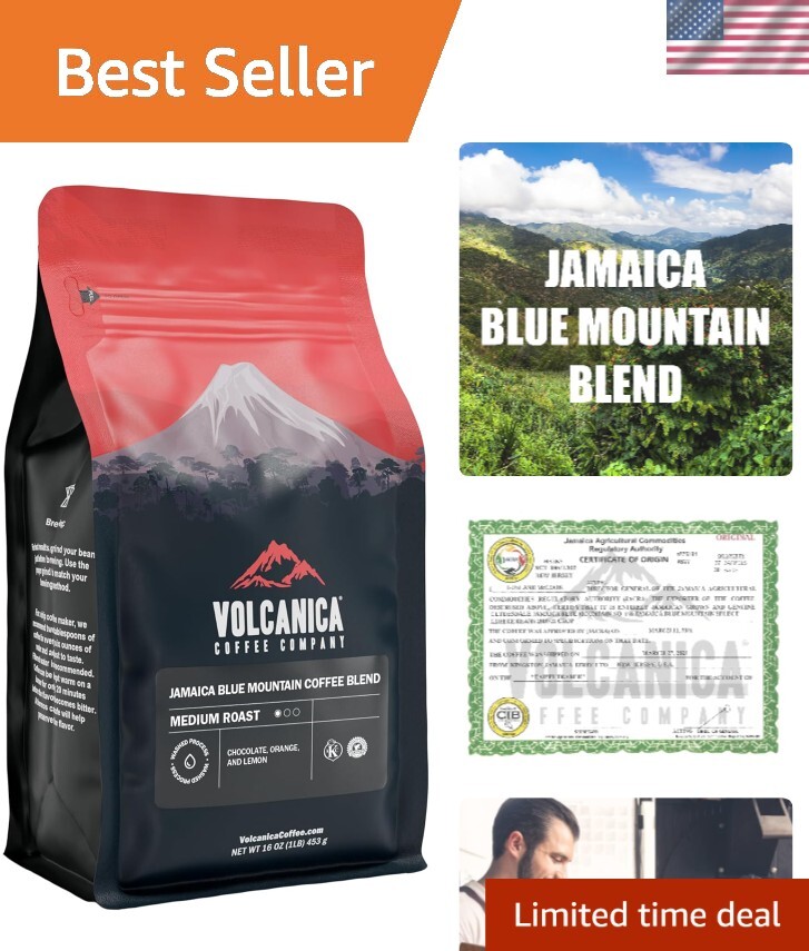 Gourmet Jamaica Blue Mountain Coffee Blend, 16oz Ground, Freshly Roasted