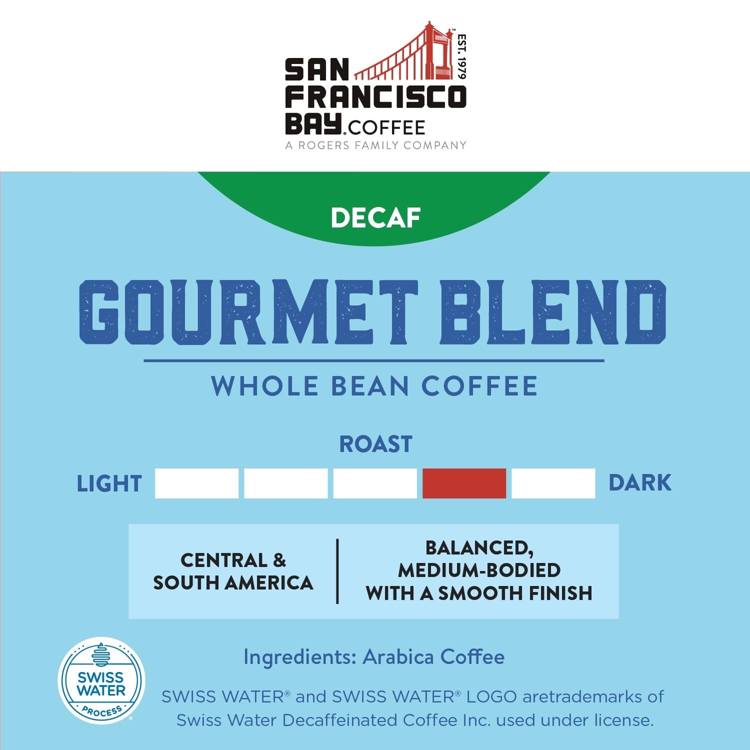 Swiss Water Process Decaf Medium Roast Coffee – 2 lb Bag of Gourmet Whole Beans