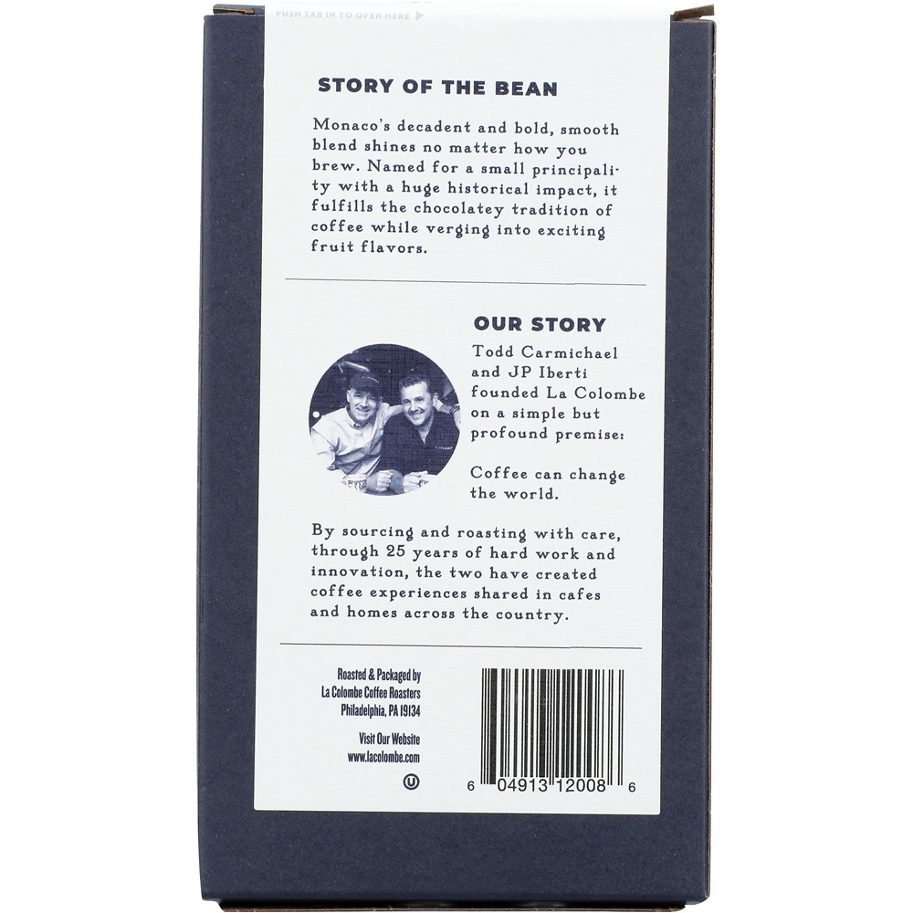 La Colombe Medium Roast Monaco Coffee 12 Oz Whole Beans Bean 4 Pack