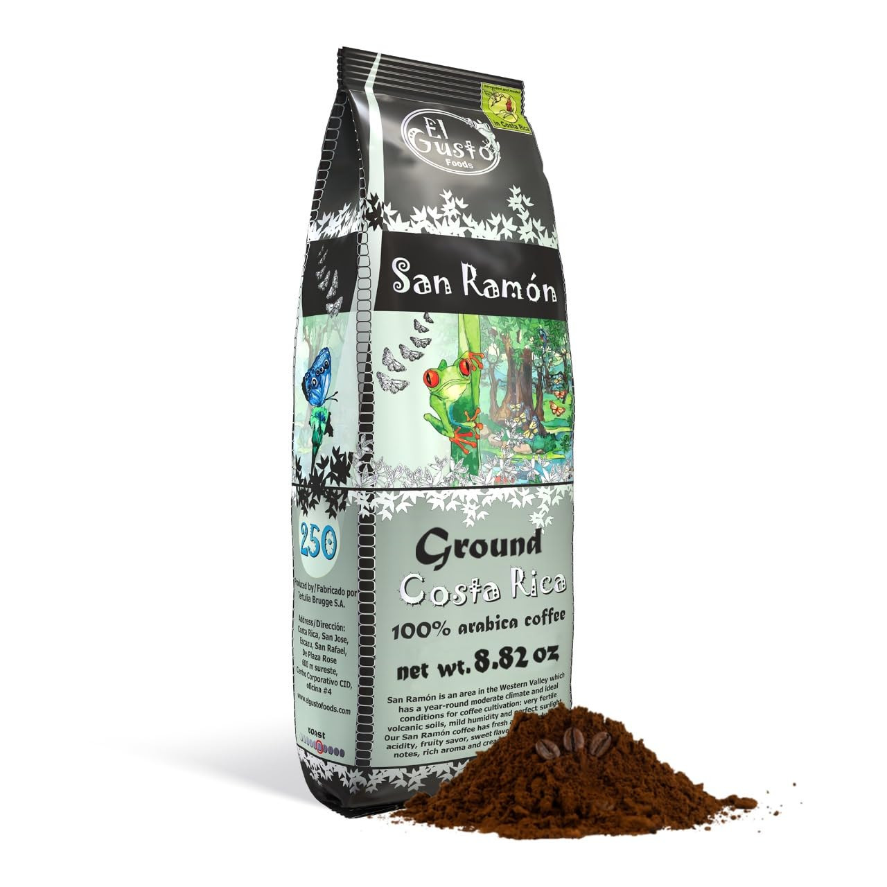 Costa Rican Coffee Medium Roast Ground (8.8Oz) – 100% Fresh Arabica Beans, Shade