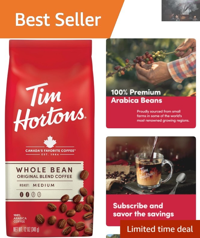 Whole Bean Medium Roast Coffee – 100% Arabica, 12 Ounces – Organic