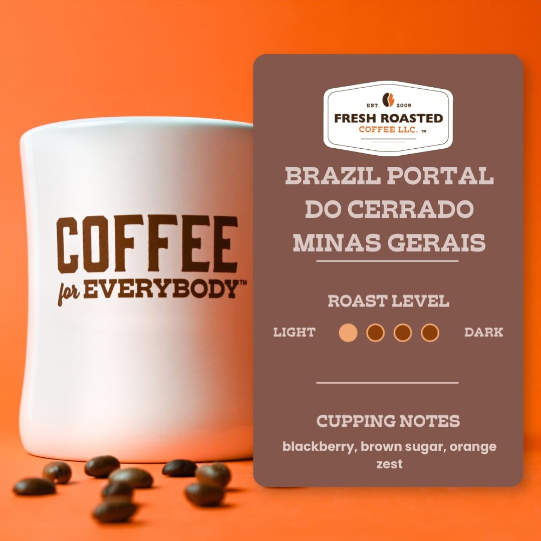 2 lb Brazil Minas Gerais Whole Bean Coffee Light Roast Kosher Certified