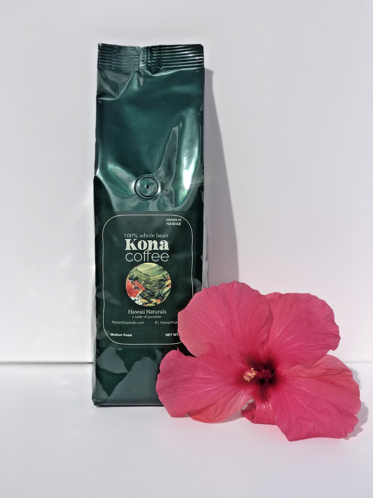 SHIPS FROM HI Genuine 100% KONA COFFEE BEANS MEDIUM ROASTED 1 POUND BAG