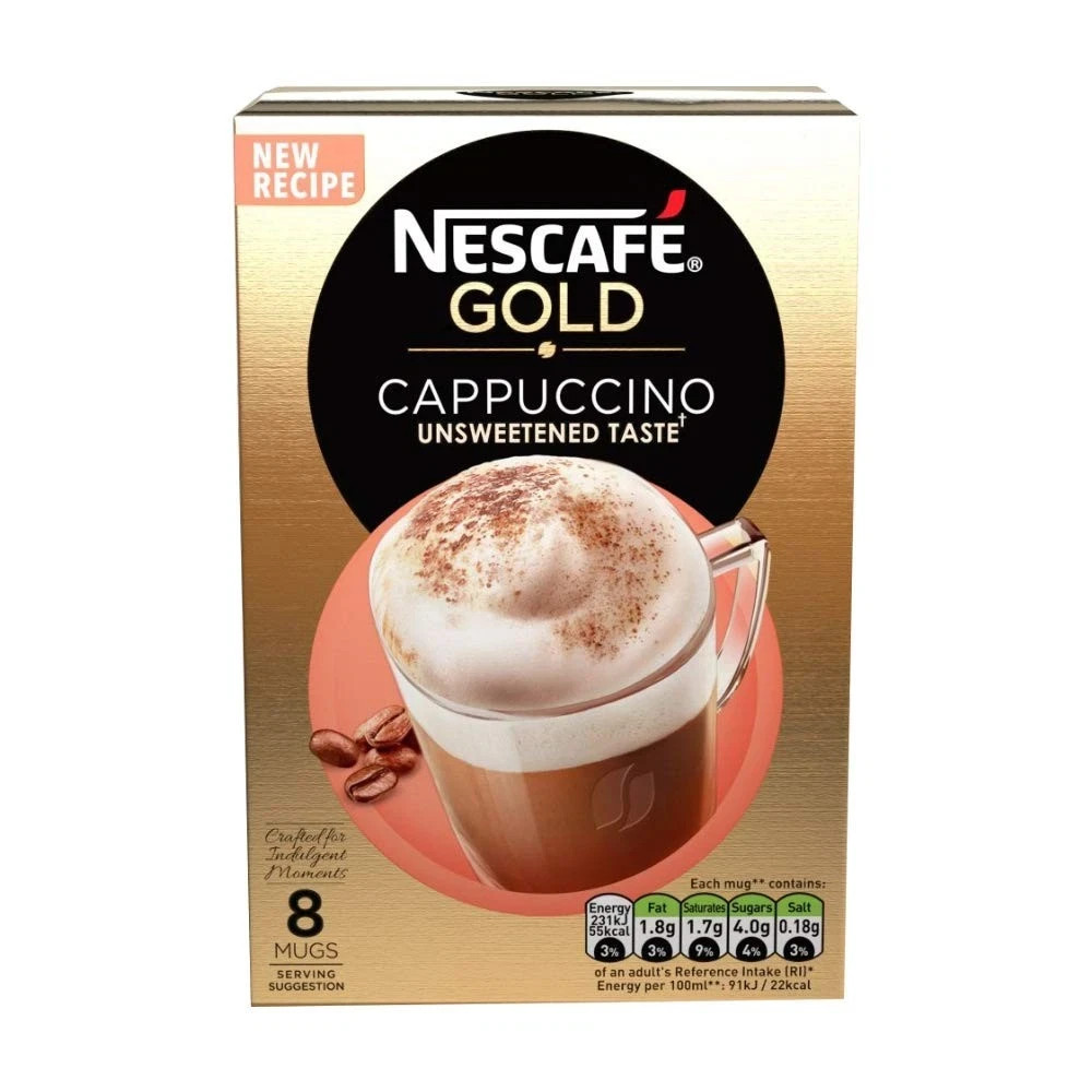Nescafe Gold Cappuccino Unsweetened Taste Sachet Powder 113.6g-FREE SHIPPING