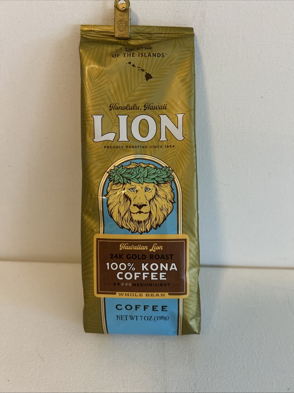 Lion Coffee 24K Gold Roast 100% Kona Coffee Whole Bean 7 oz Ea bb 2/27 Free Ship