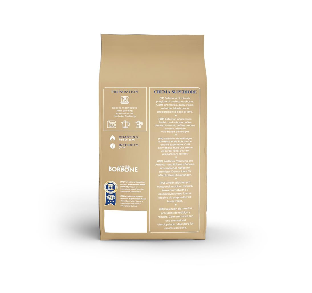 Caffe Borbone Crema Superiore Whole Bean Coffee Medium Roast 2.2lb Bag