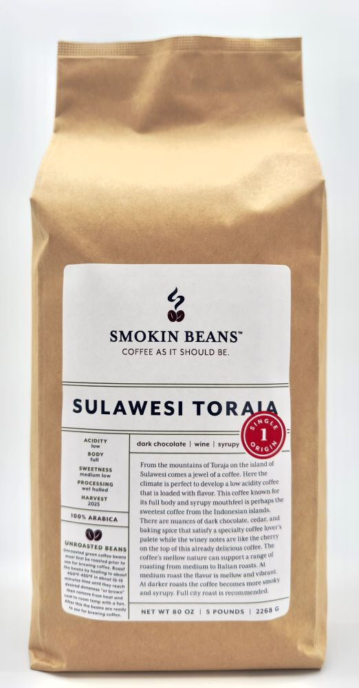 2lb/40lb – Sulawesi – Specialty Grade – Premium Unroasted Green Coffee Beans
