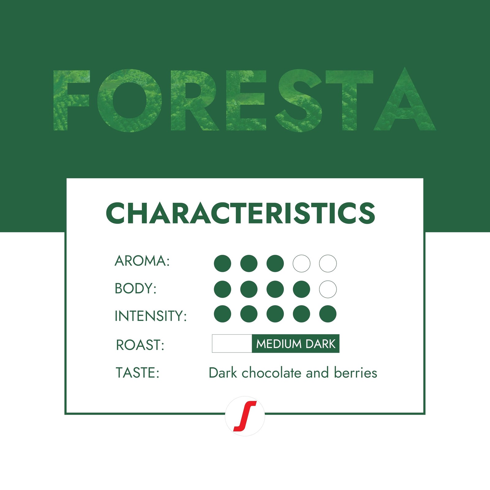 Segafredo Zanetti Coffee Beans FORESTA – 1Kg Pack- Rainforest Alliance Cert