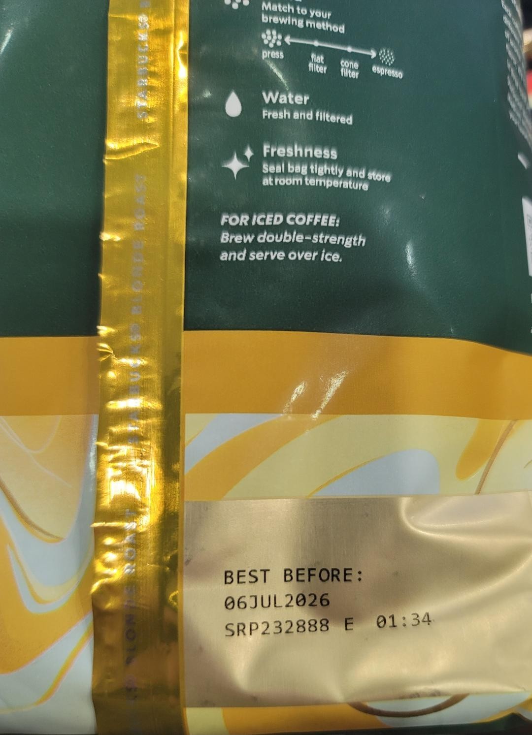 4 x 28 oz Starbucks Whole Coffee Beans Blonde Espresso Roast Hot or Iced Coffee