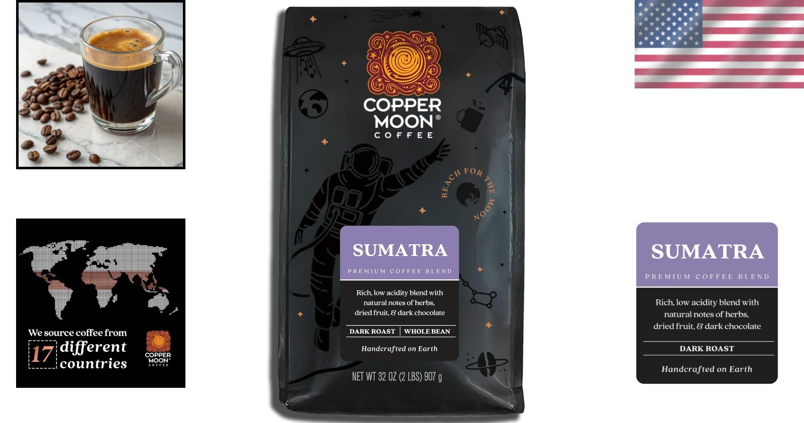 Handcrafted Dark Roast Whole Bean Coffee, Sumatra 32 Oz – Taste Sustainability