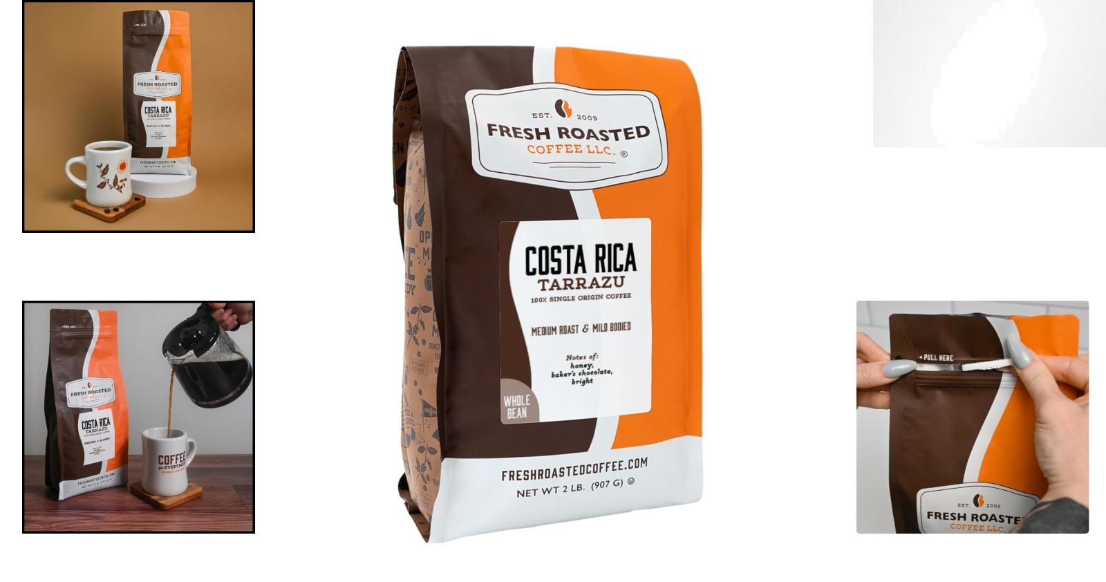 Intensely Flavorful Costa Rican Tarrazu Coffee, Medium Roast – 2 lb Whole Beans
