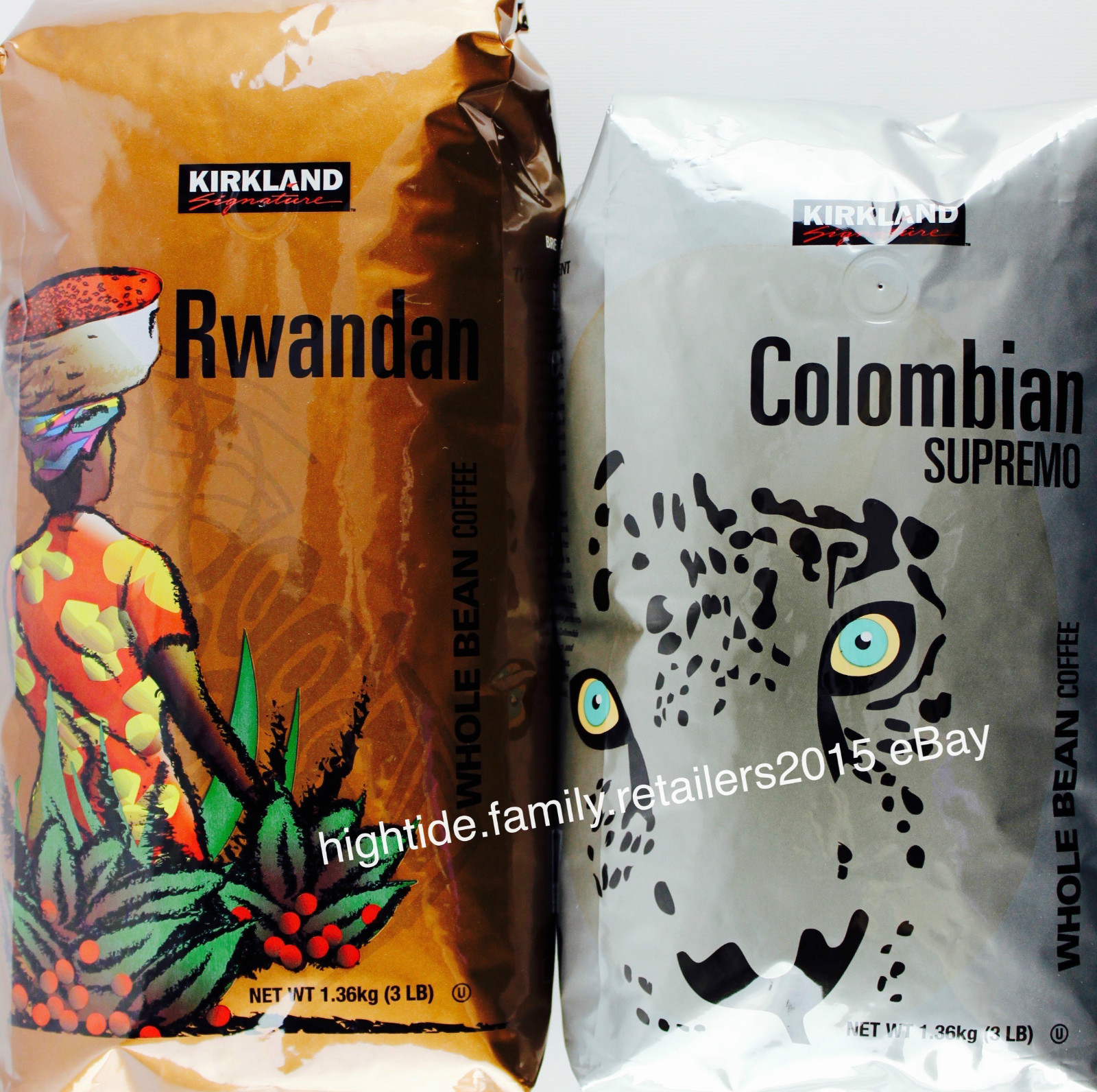 Kirkland Coffee Medium Rwandan or Dark Columbian Supremo Whole Bean