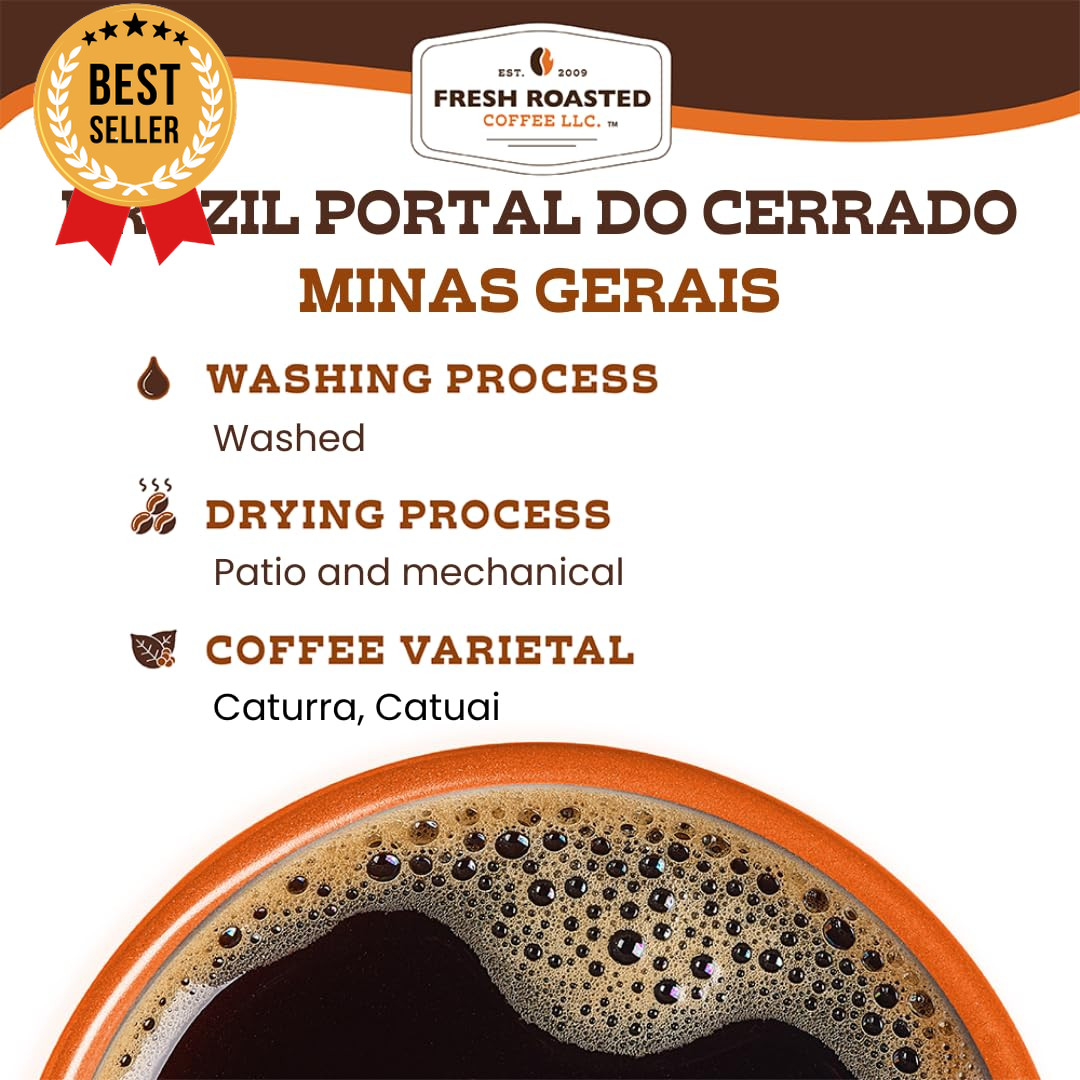 Brazil Minas Gerais Whole Bean Coffee Light Roast Kosher 2 lb 32 oz
