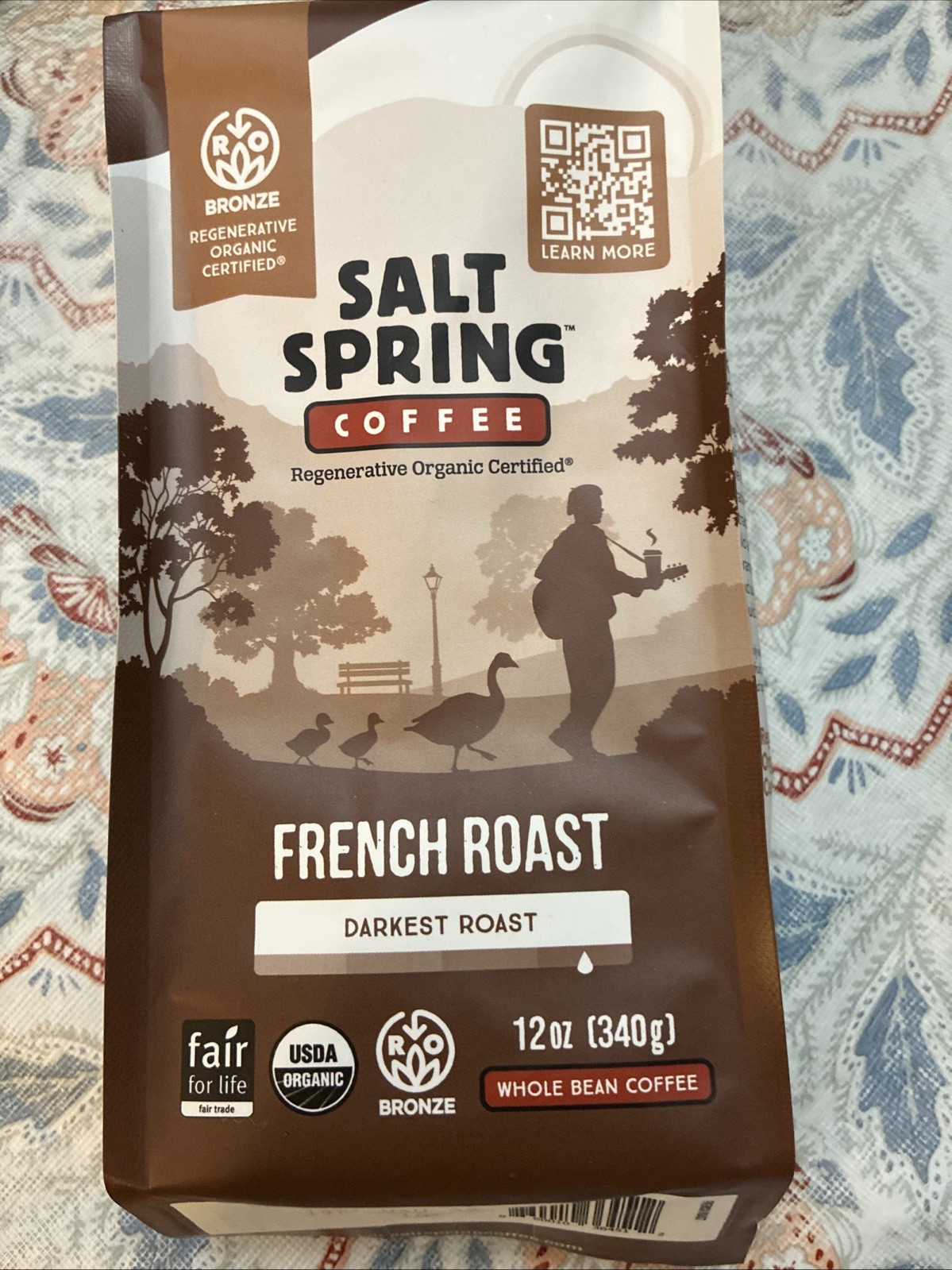 Salt Spring Organic Fair Trade French Roast Whole Bean Coffee – 12 Ounce