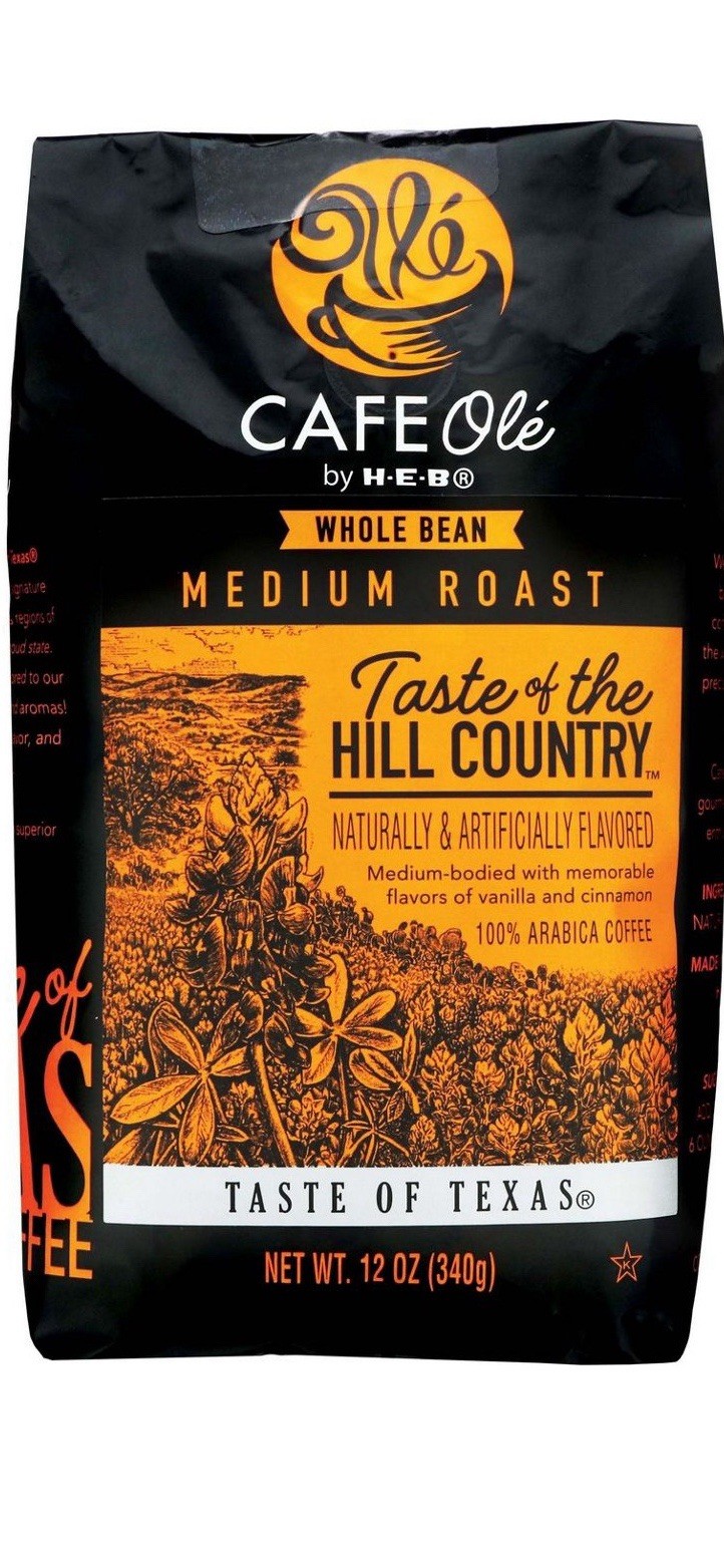 6 HEB Cafe Ole Whole Bean Or GRD Coffee,Texas Pecan & French Roast Dark Roast