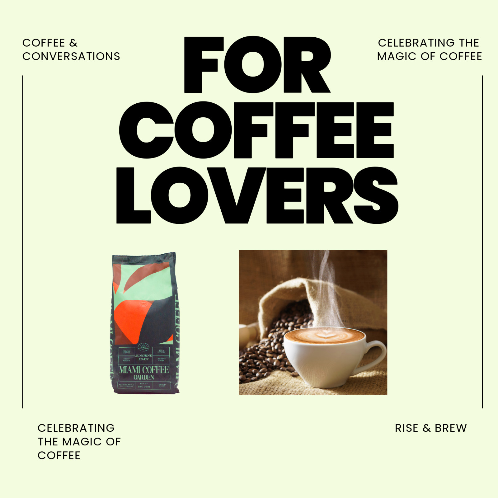Miami Coffee Garden, 2lb Brazilian Premium Coffee, Rich and Balanced, Arabica