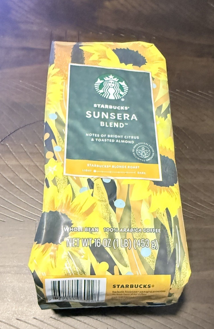 Starbucks Sunsera Blend Whole Bean Coffee Blonde Roast, 1 Lb Bag, BB 9/29/2026