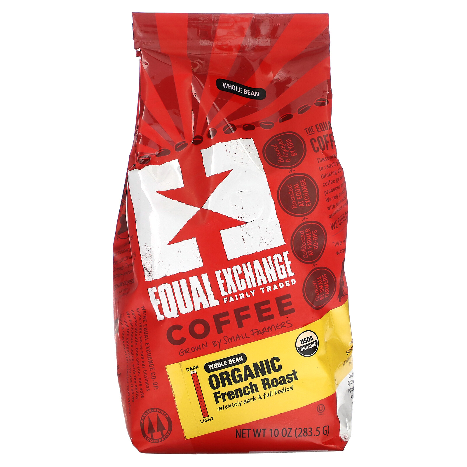 Organic Coffee, Whole Bean, French Roast, 10 oz (283.5 g)