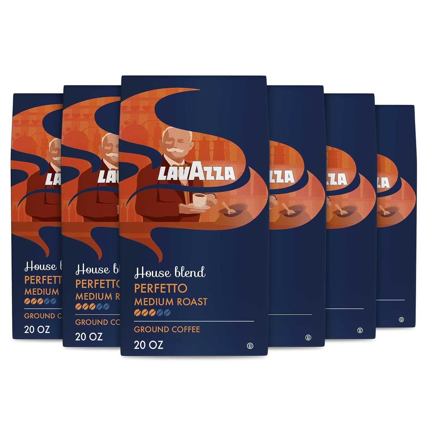Lavazza House Blend Perfetto Ground Coffee 6 Bags of 20 Ounce (Pack 6)