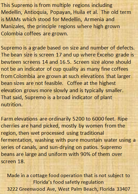 Roasted on Demand Coffee: Colombia Supremo