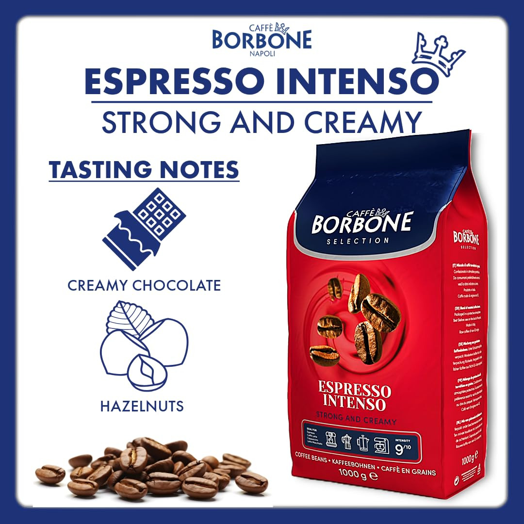 Caffe Borbone Espresso Intenso Whole Bean Coffee Medium Roast 2.2lb Bag