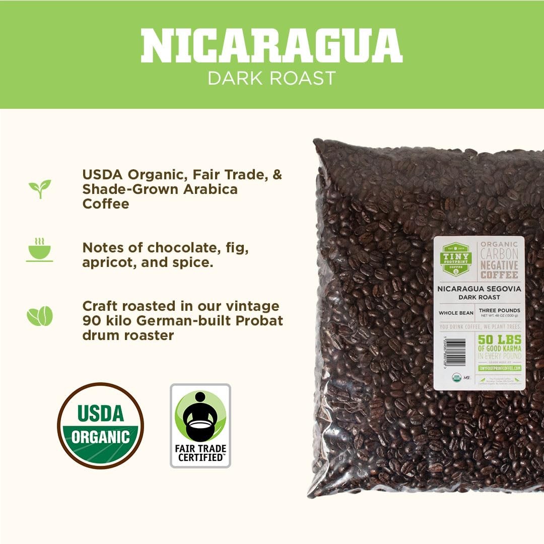 – Fair Trade Organic Nicaragua Segovia Dark Roast | Whole Bean Coffee | USDA …