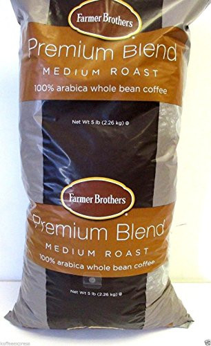 Farmer Brothers Premium Blend 100% Arabica Whole Bean Coffee – 5 lb. Bag