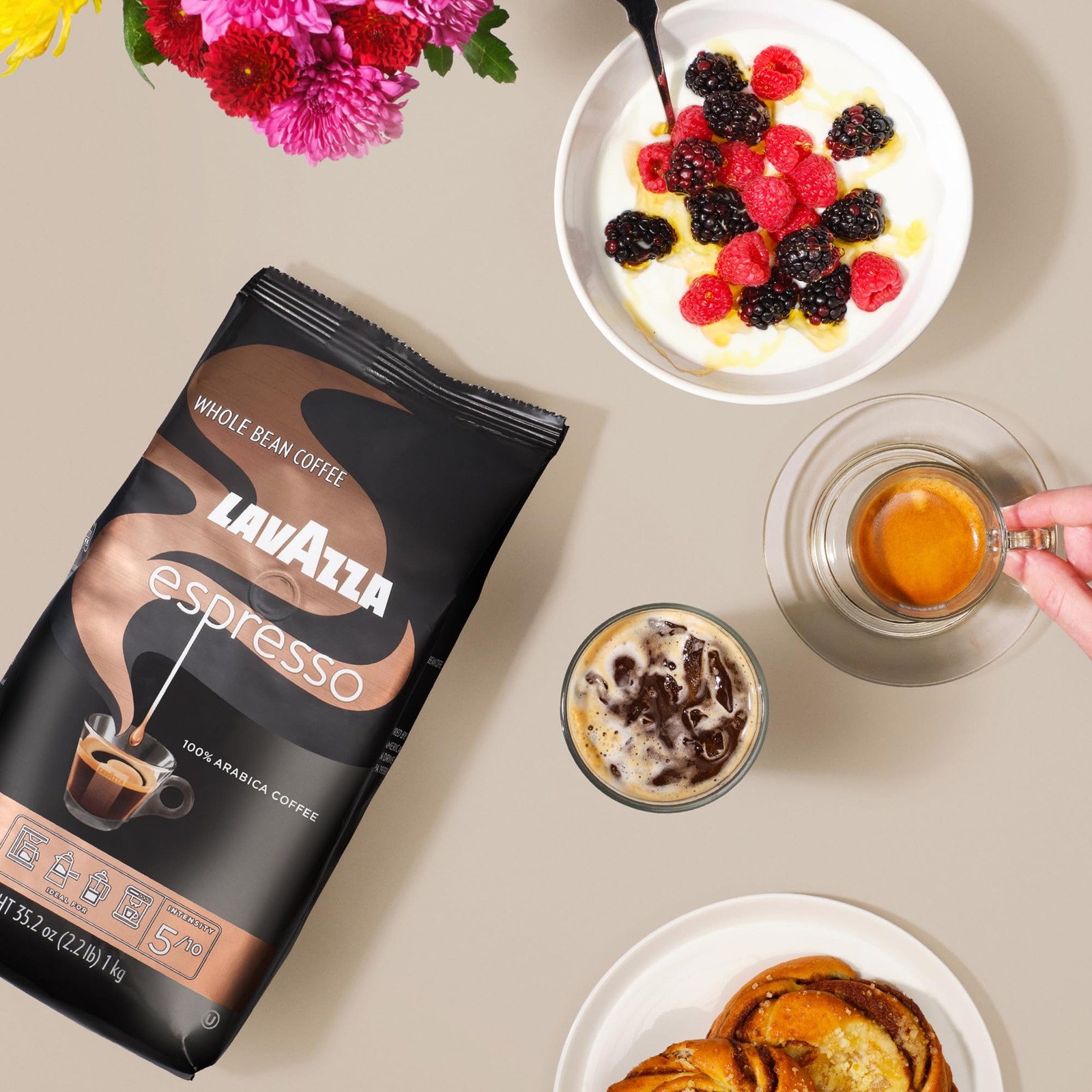 Lavazza Espresso Whole Bean Coffee, Medium 35.2 Ounce (Pack of 1), May Vary