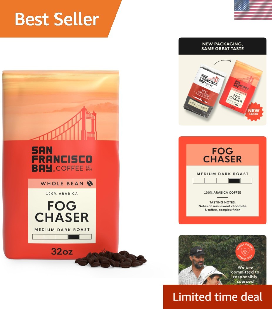 Fog Chaser Whole Bean Coffee – 2 lb | Smooth 100% Arabica Medium Dark Roast