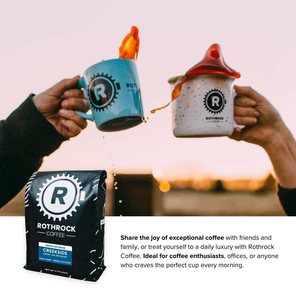 Rothrock Coffee Creekside Blend Medium Roast Specialty Whole Bean 340g Bag Unit