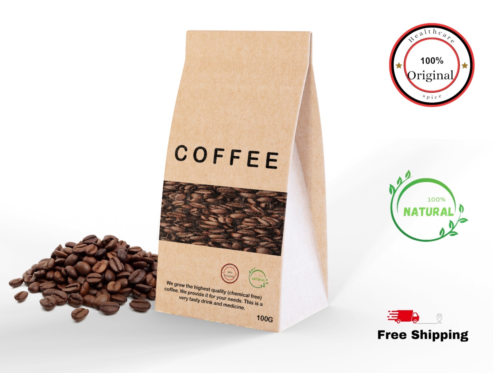 new Fresh black coffee beans, organic ceylon high quality 100g Sri lanka